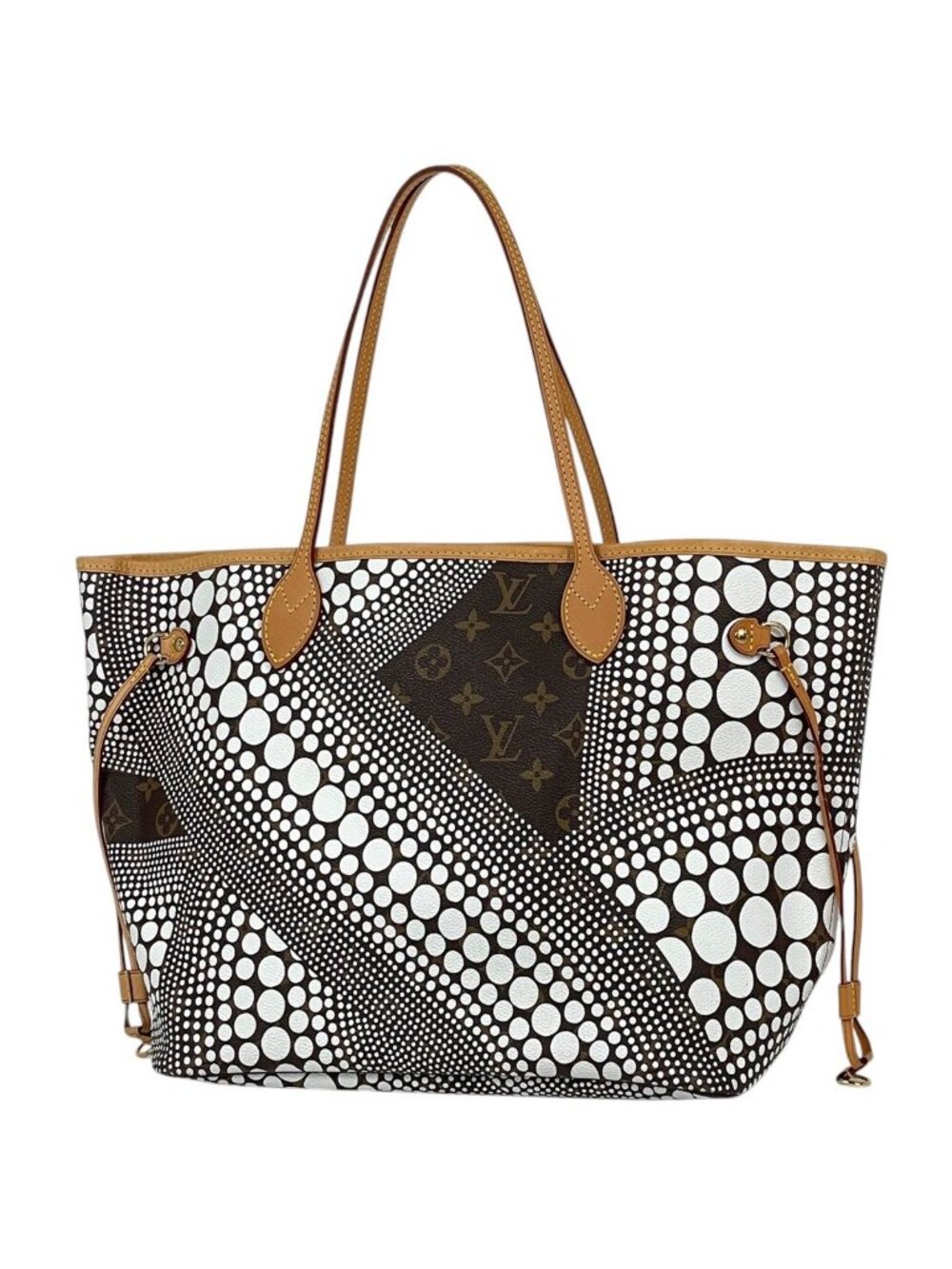 Louis Vuitton Neverfull MM Tote Yayoi Kusama Pumpkin Dot Shoulder Bag Monogram